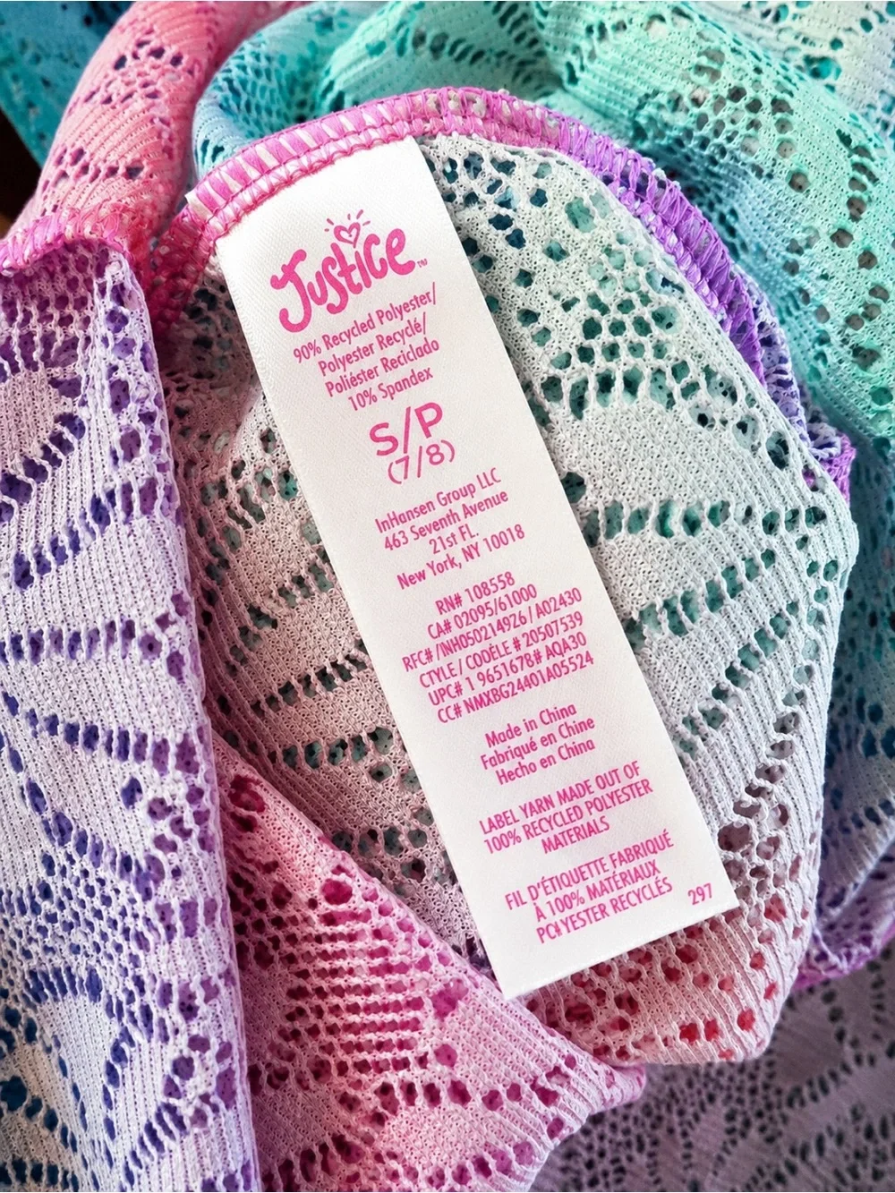 Justice Rainbow Ombre Swim Cover-Up